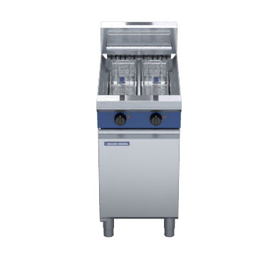 Blue Seal E44 split pan commercial electric fryer twin vat 450mm wide