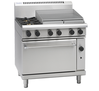Waldorf RN8616G 900mm two burner 600mm griddle commercial gas range