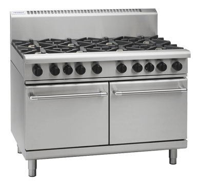 Waldorf RN8820G 1200mm eight burner gas stove double static oven stainless steel