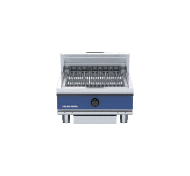 Blue Seal E594D-B 600mm electric chargrill on bench legs, front view