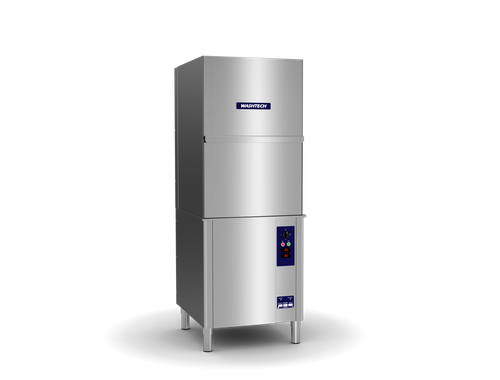 Washtech PW1 front loading upright potwasher front view, 835mm wide