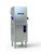 Washtech XM slimline pass through dishwasher front view, 655mm wide, hood down