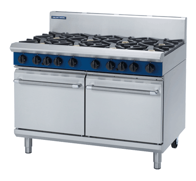 Blue Seal G528D 1200mm eight burner gas stove double static oven stainless steel