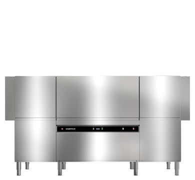 Washtech CD240 rack conveyor dishwasher, front view