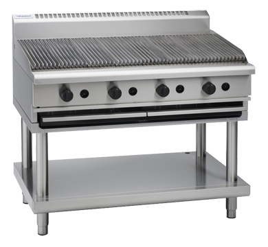 Waldorf CH8120G-LS 1200mm gas char grill stainless steel leg stand