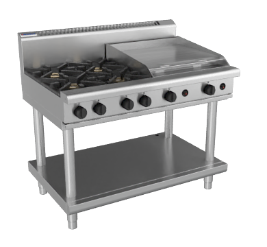 Waldorf RN8806G-LS 1200mm Four Burner 600mm Grill Gas Cooktop