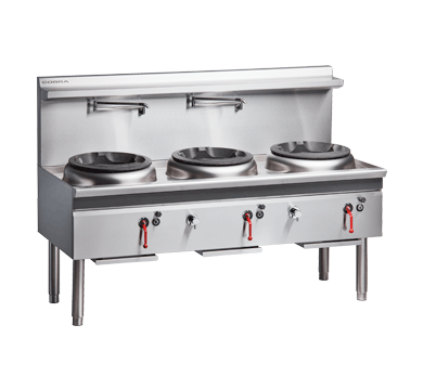Cobra CW3H-CDD 1800mm Three Hole Gas Wok 1 Chimney 2 Duckbill