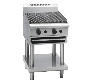 Waldorf CH8600G-LS 600mm gas chargrill on leg stand, front view