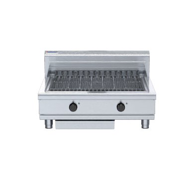 Waldorf CH8900ED-B 900mm electric chargrill on bench legs, front view