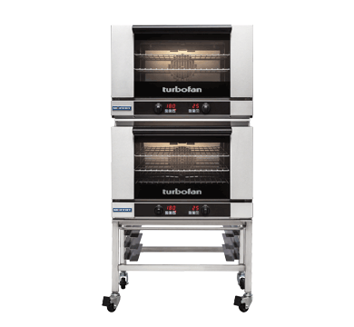 Turbofan E27D3/2 double stacked digital electric convection oven, front view