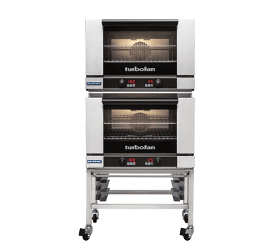 Turbofan E27D2/2 double stacked digital electric convection oven, front view