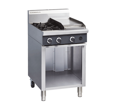 Cobra C6C 600mm two burner 300mm grill gas cooktop stainless steel cabinet base