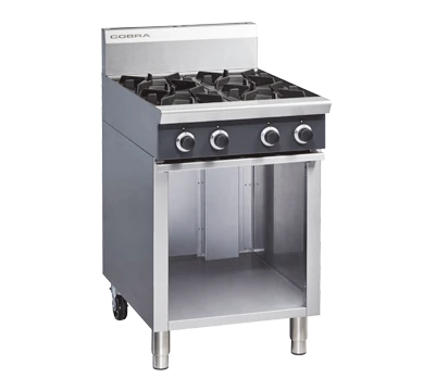Cobra C6D 600mm four burner gas cooktop stainless steel cabinet base