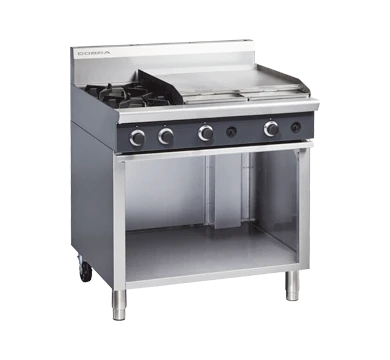 Cobra C9B 900mm two burner 600mm grill gas cooktop stainless steel cabinet base