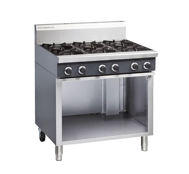 Cobra C9D 900mm six burner gas cooktop stainless steel cabinet base