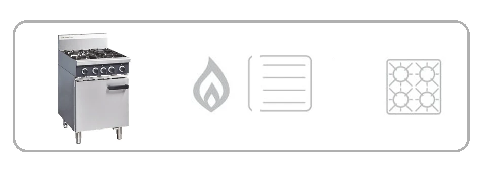 Cobra CR6D 600mm four burner gas stove static oven stainless steel