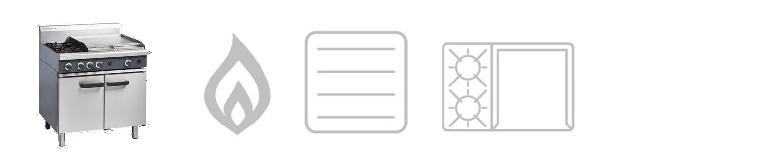 Cobra CR9B 900mm two burner 600mm grill gas stove