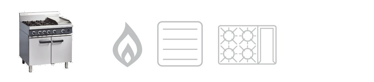 Cobra CR9C 900mm four burner 300mm grill gas stove