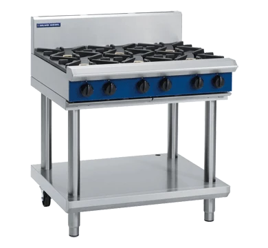 Blue Seal G516D-LS 900mm six burner gas cooktop leg stand stainless steel