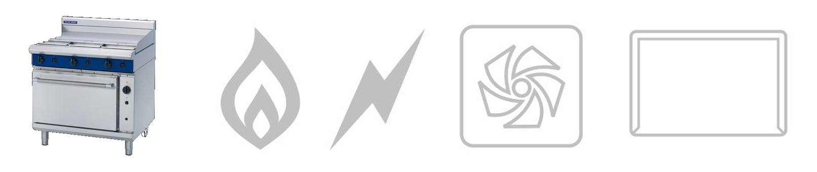 Blue Seal G56A 900mm full grill gas stove convection