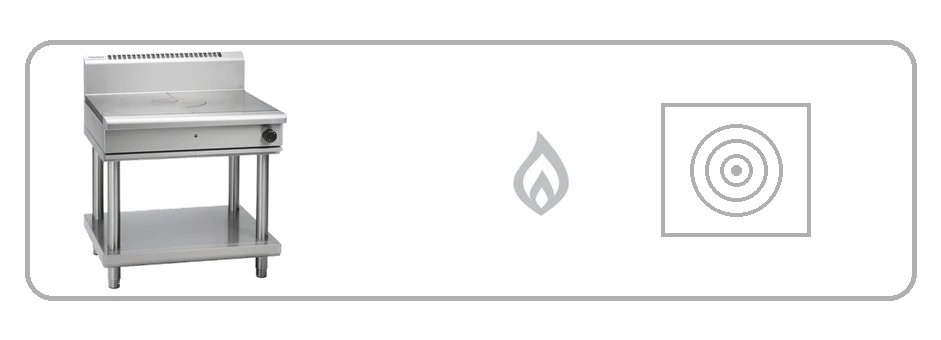 Waldorf RN8100G-LS 900mm gas target top leg stand stainless steel