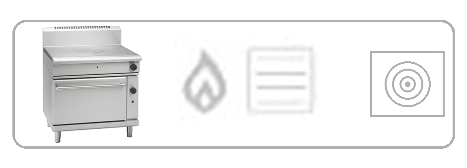 Waldorf RN8110G 900mm gas target top static oven stainless steel