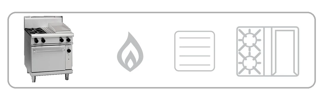 Waldorf RN8513G 750mm two burner 300mm grill gas stove static oven stainless steel