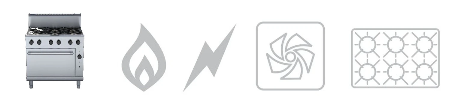 Waldorf RN8610GC 900mm six burner gas stove convection oven