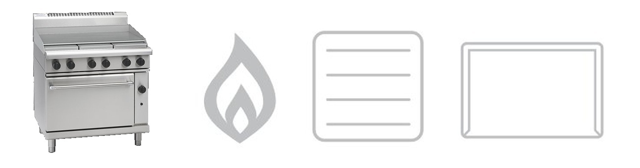 Waldorf RN8619G 900mm full grill gas stove