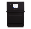 Merrychef e1s compact speed oven in black showing a touch control screen and oven door