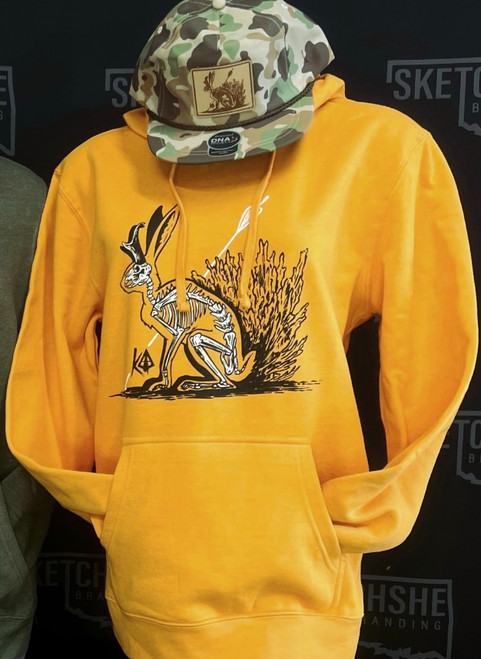 Korbins Archery Jackalope Yellow Hoodie