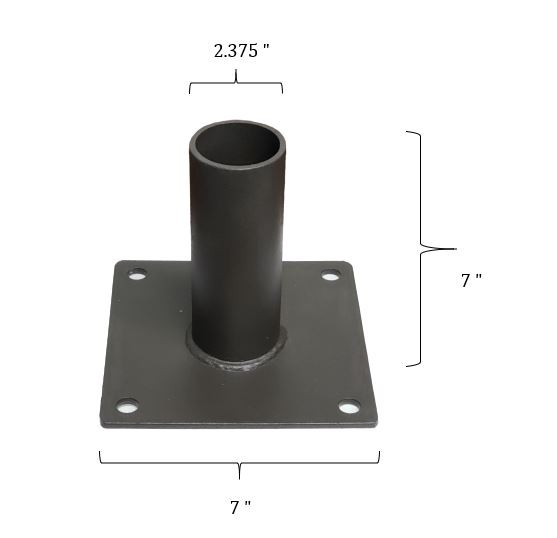 Tenon adapter for square pole 4 inches