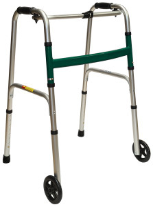 RWK103 1 Button Walking Frame with Front Castors - Green RWK103 1 Button Walking Frame with Front Castors - Green