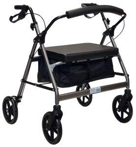 PAB800 180kg HEAVY DUTY EXTRA WIDE 8" WHEEL STEEL ROLLATOR - TITANIUM PAB800 180kg HEAVY DUTY EXTRA WIDE 8" WHEEL STEEL ROLLATOR - TITANIUM