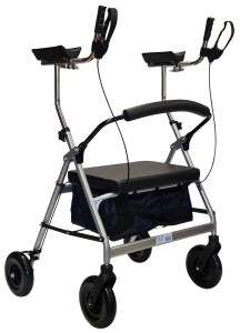 PAB802 EXTRA WIDE HEAVY DUTY GUTTER ARM ROLLATOR - SILVER