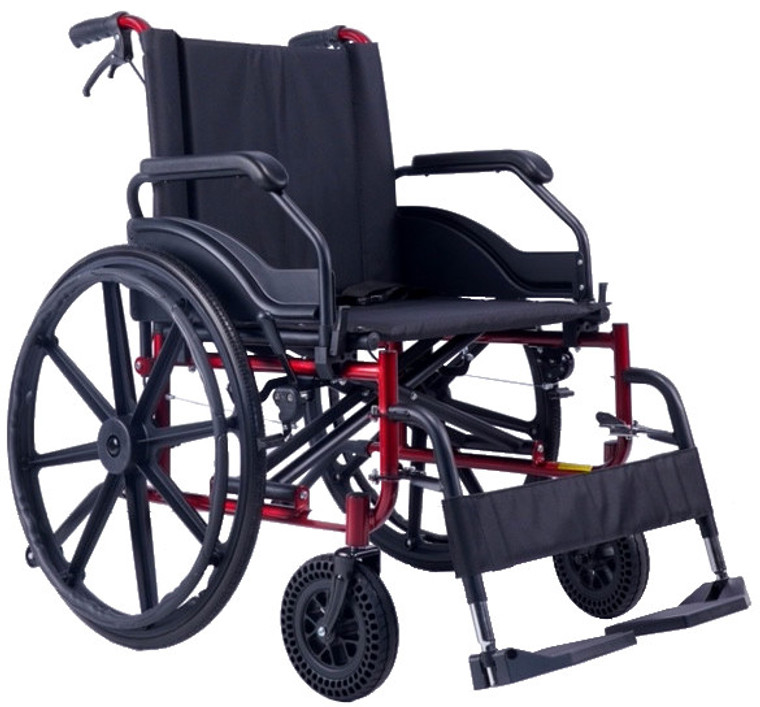 PQUIP Heavy Duty Wheelchair. 50 & 55cm. New colour - DEEP RED!