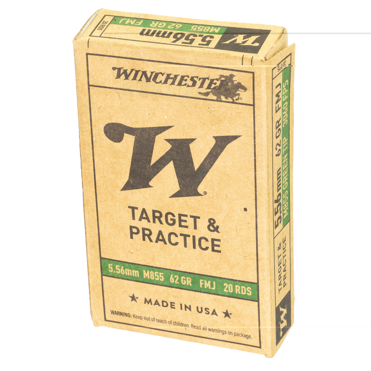 Winchester 556 M855 62gr Fmj Green Tip 20/1000