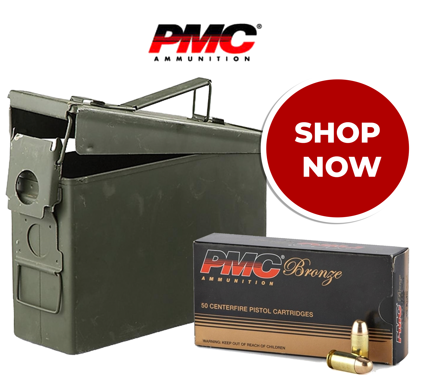 PMC Bronze 45 ACP Auto 230 Grain FMJ + Ammo Can ProArmory