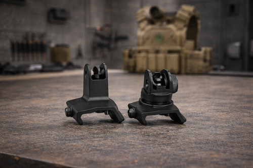 AR-15 Offset Iron Sights With View-Through Sight Pictures