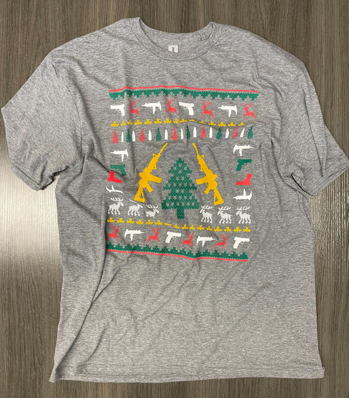 Ugly Grey Green Red Holiday T Shirt