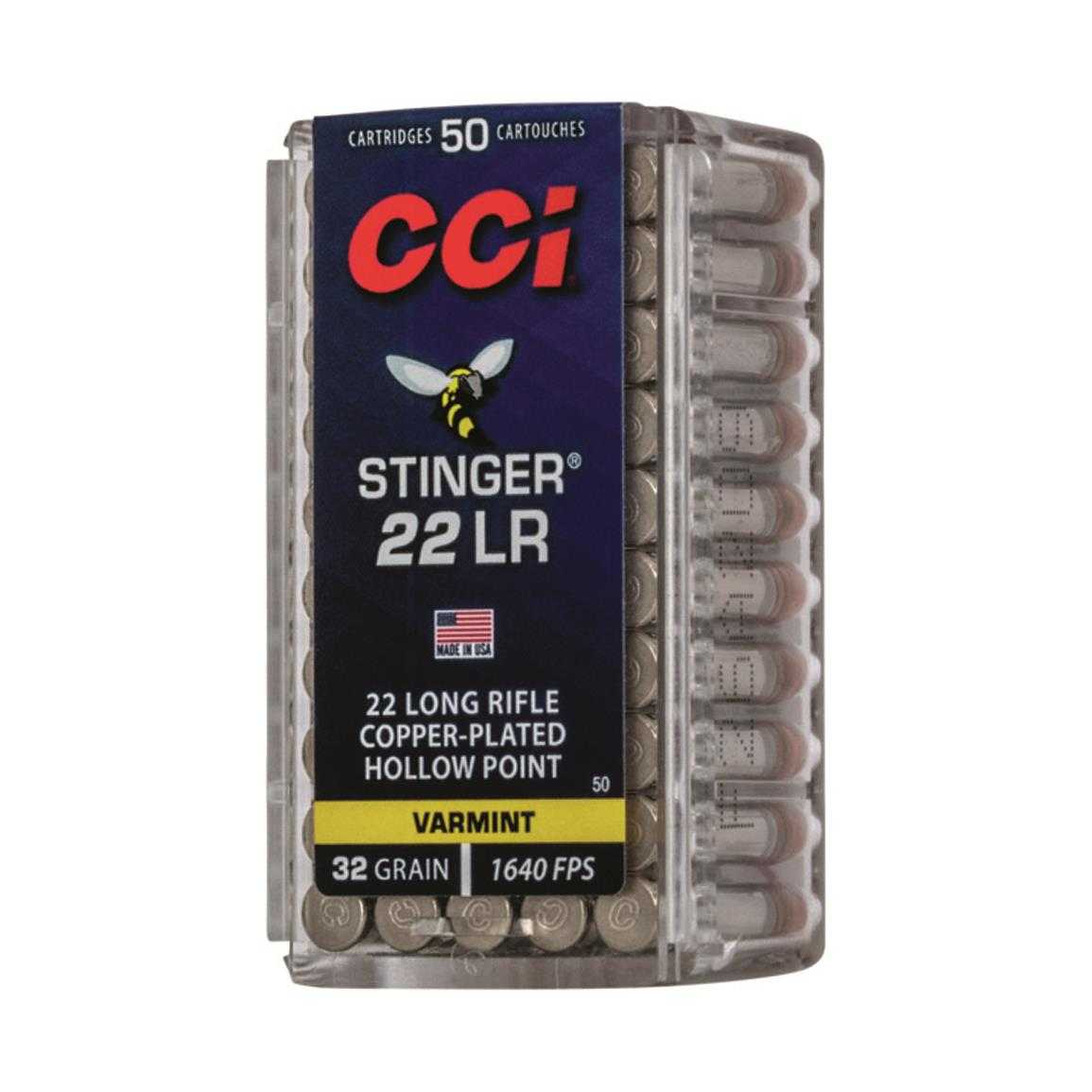 CCI .22 Long Rifle 32 Grain Copper Plated Hollow Point Stinger