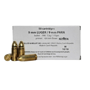 100 Rounds of Sellier & Bellot 9MM 115gr + 5 Splatter Targets