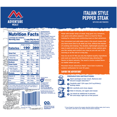 Mountain House - Italian Style Pepper Steak