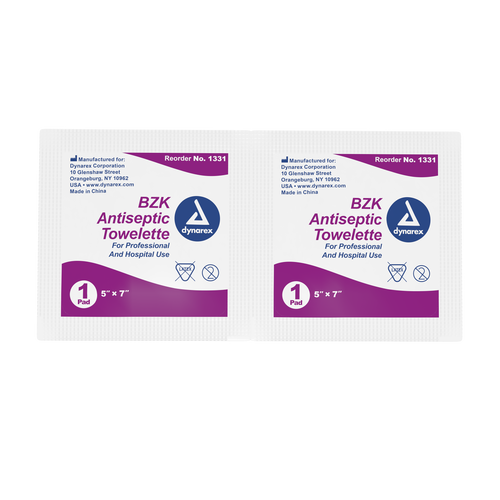 First Aid - BZK Antiseptic Towelettes - 5" x 7" (1331)