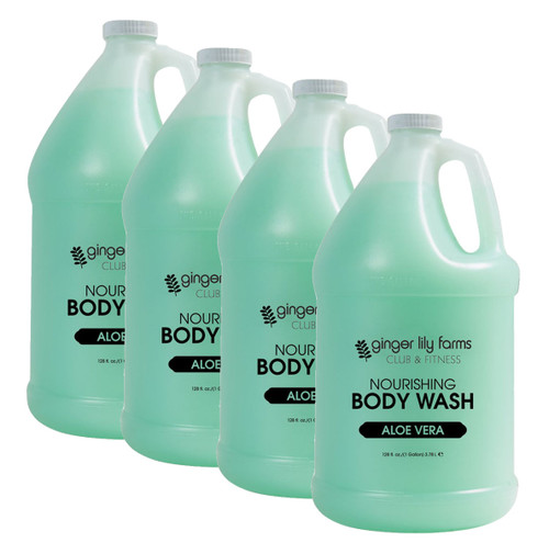 Ginger Lily Farms Club and Fitness Formula Aloe Vera Body Wash Gallon - Case of 4 Ginger Lily Farms Club and Fitness Formula Aloe Vera Body Wash Gallon - Case of 4