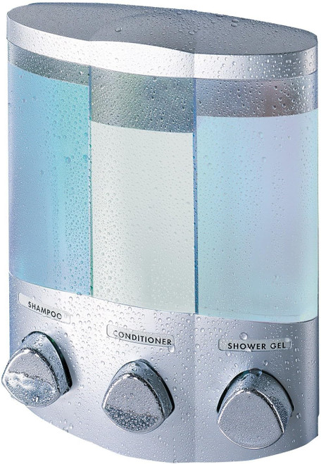 Better Living 76334-1 Euro TRIO Dispenser, Translucent Container, Satin Silver Better Living 76334-1 Euro TRIO Dispenser, Translucent Container, Satin Silver