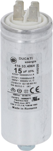 Capacitor 15µF 450V 50/60Hz - Run
