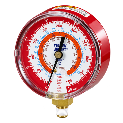 Yellow Jacket Red (High) Gauge R404A/R134a 49131