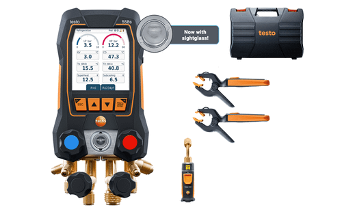 Testo 558s Smart Manifold & Vacuum Kit with Sight Glass