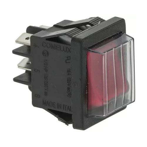 Comelux Red Illuminated Bipolar Rocker Switch – 16A 250V
